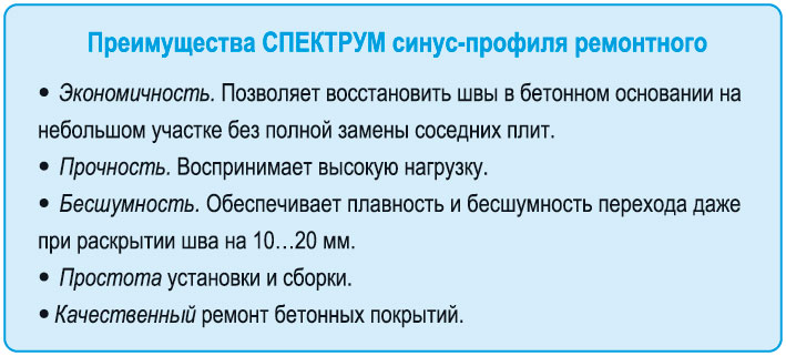 Спектрум синус профиль_деформационный шов_преимущества, выгоды, достоинства